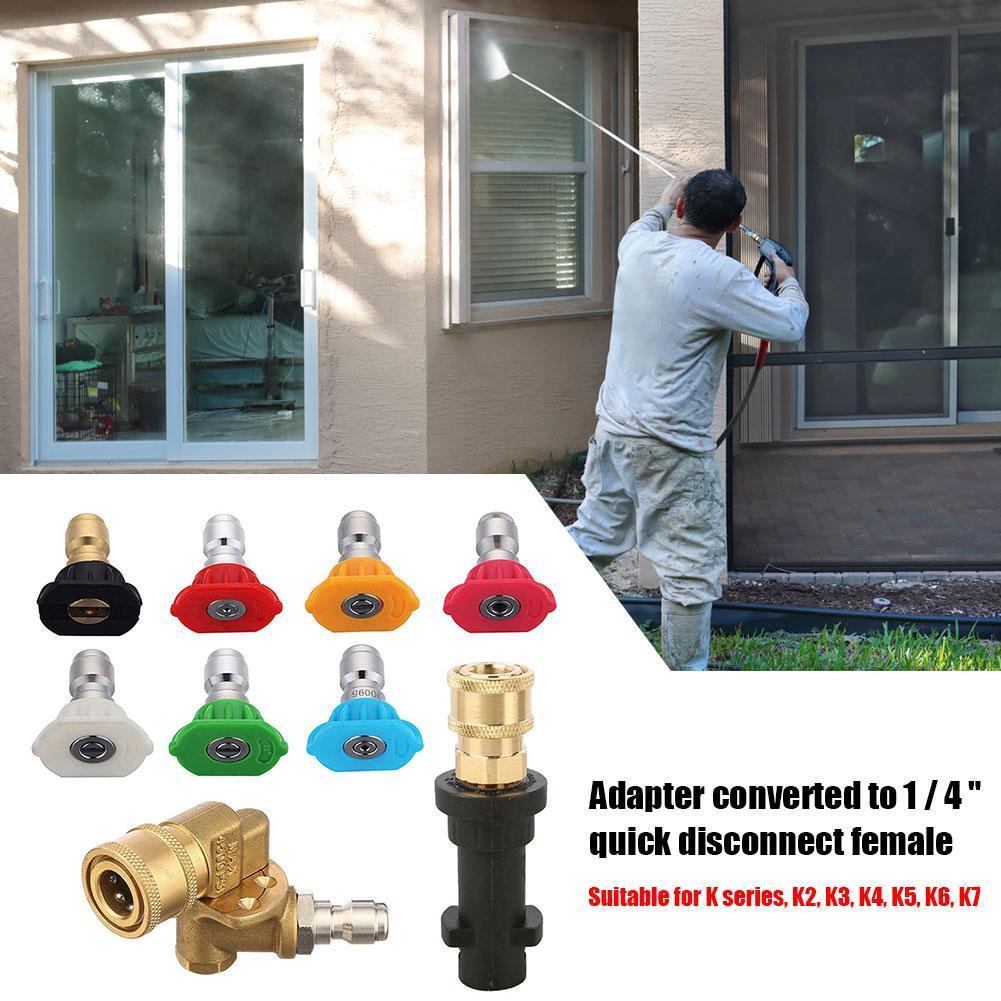 thumbnail image 1 of Adaptador de herramienta de lavadora a presión con boquillas de acoplador de pivote 7 para herramientas de mantenimiento automáticamente de la serie Karcher K suministros, 1 of 6