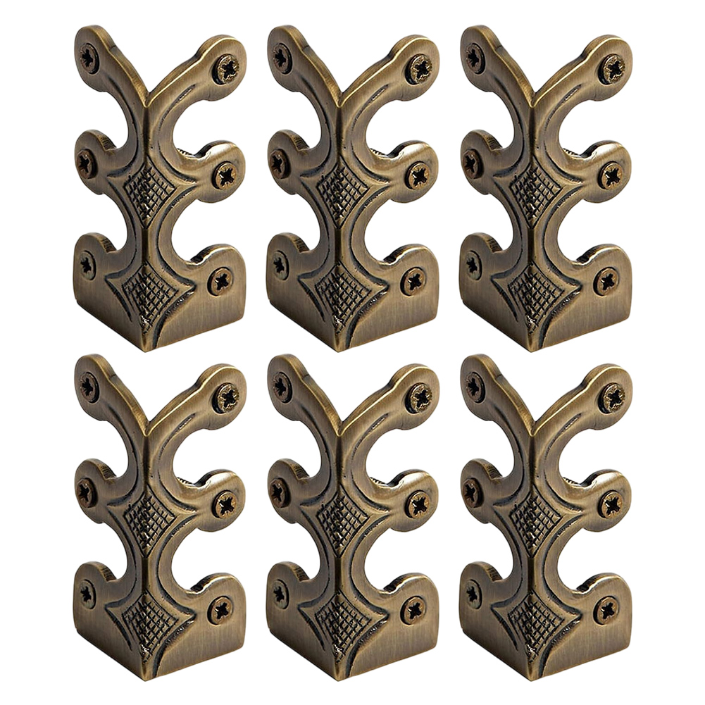 thumbnail image 5 of Protector de esquina de metal vintage protector de esquina de boquilla de esquina de hierro (bronce) 6pcs, 5 of 5