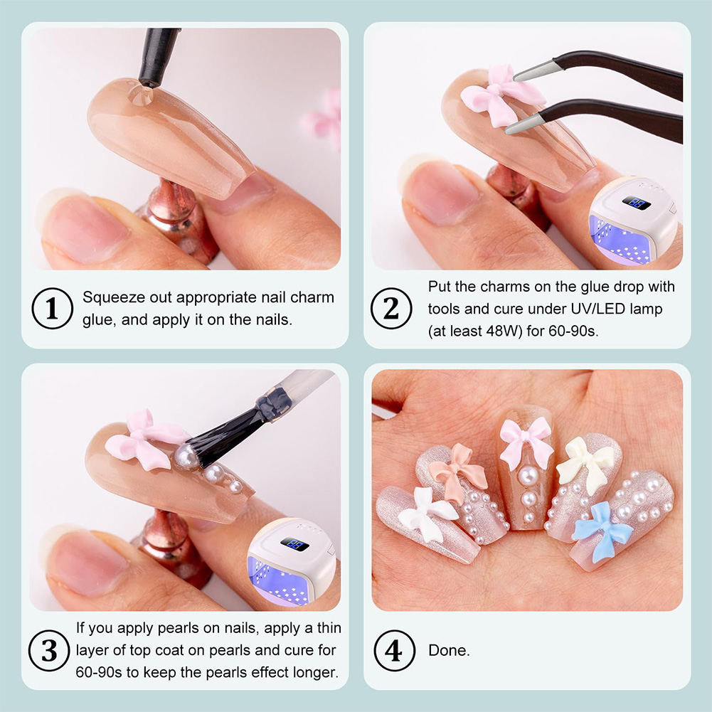 thumbnail image 3 of Conjunto de encantos de uñas y 12 grids 3D con herramientas de selección Bows Hearts para decoración, 3 of 4