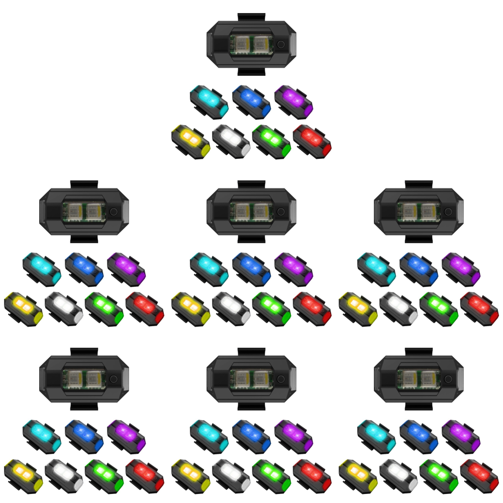 thumbnail image 1 of Luz estroboscópica para dron de 7 colores, luces LED USB anticolisión, luces de advertencia LED para motocicleta, 1 of 2