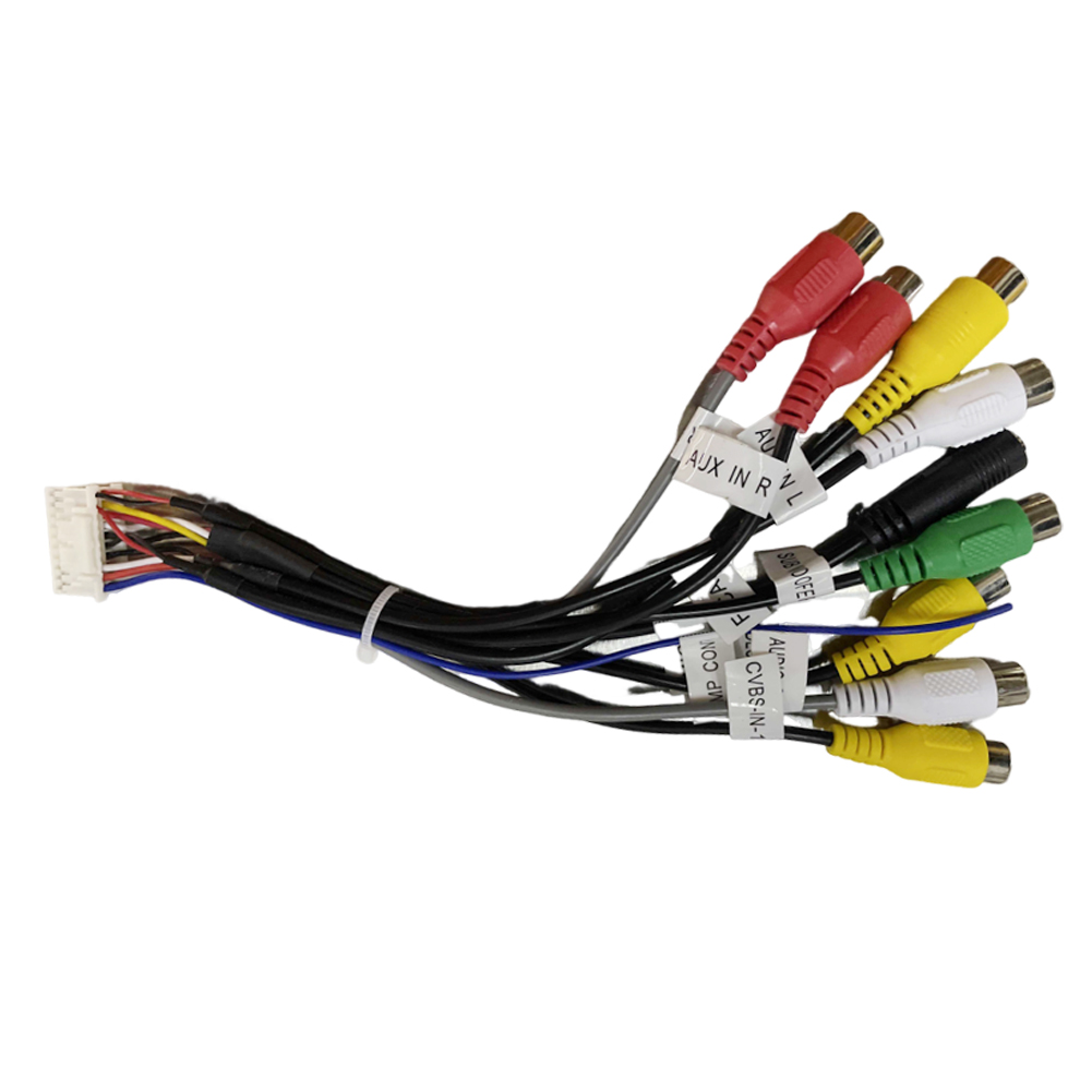 thumbnail image 1 of Cable de adaptador estéreo de automóvil de 20 pinchores 6x 3.5 mm RCA enchufes conector de cable, 1 of 9