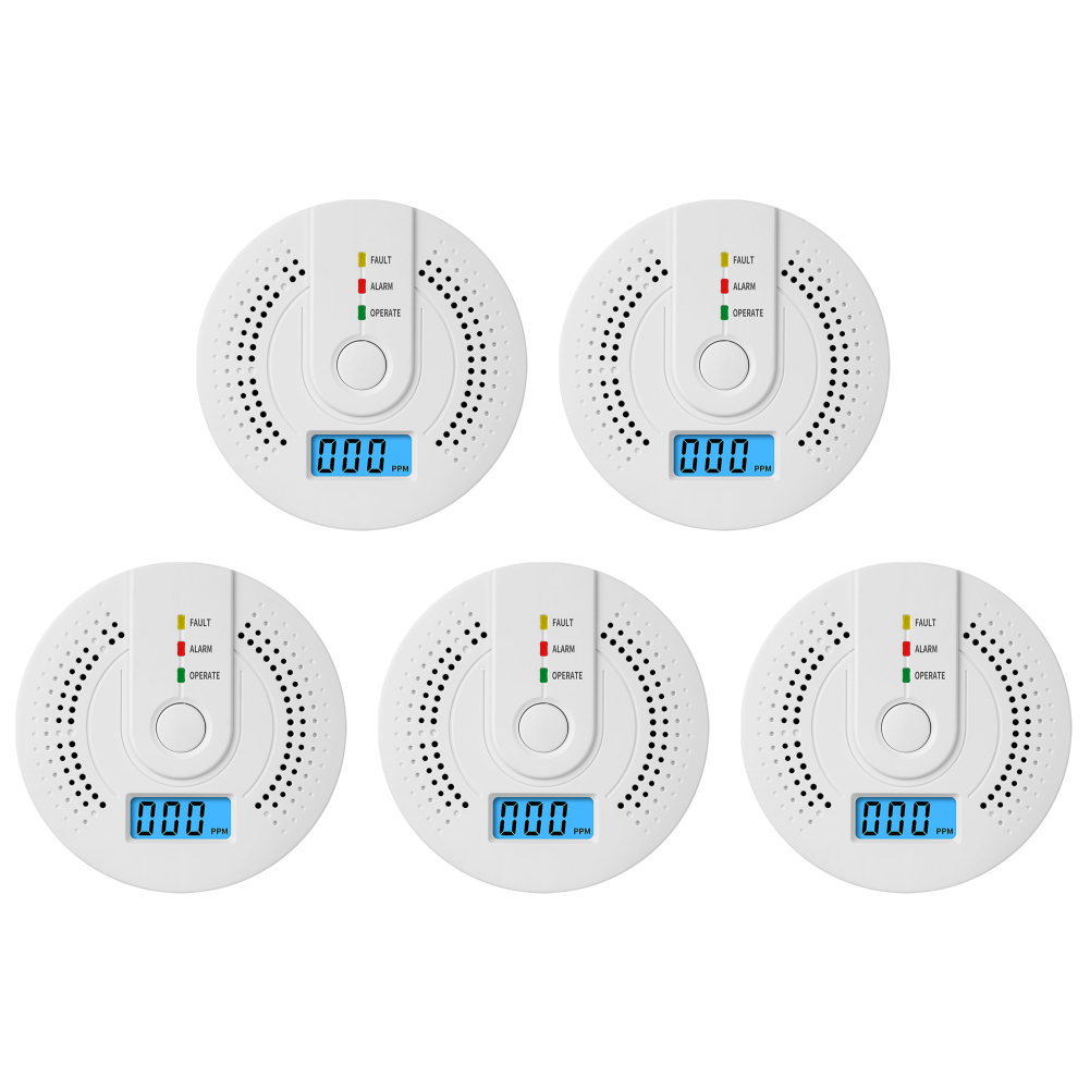 Detector digital de monóxido de carbono Advertencia de sonido alimentado por batería e indicador de LED