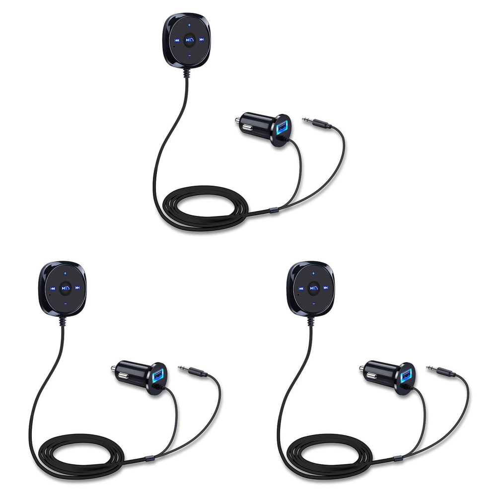 thumbnail image 2 of 3 receptores de música inalámbricos Bluetooth con adaptador AUX de 3.5 mm para coche, 2 of 9