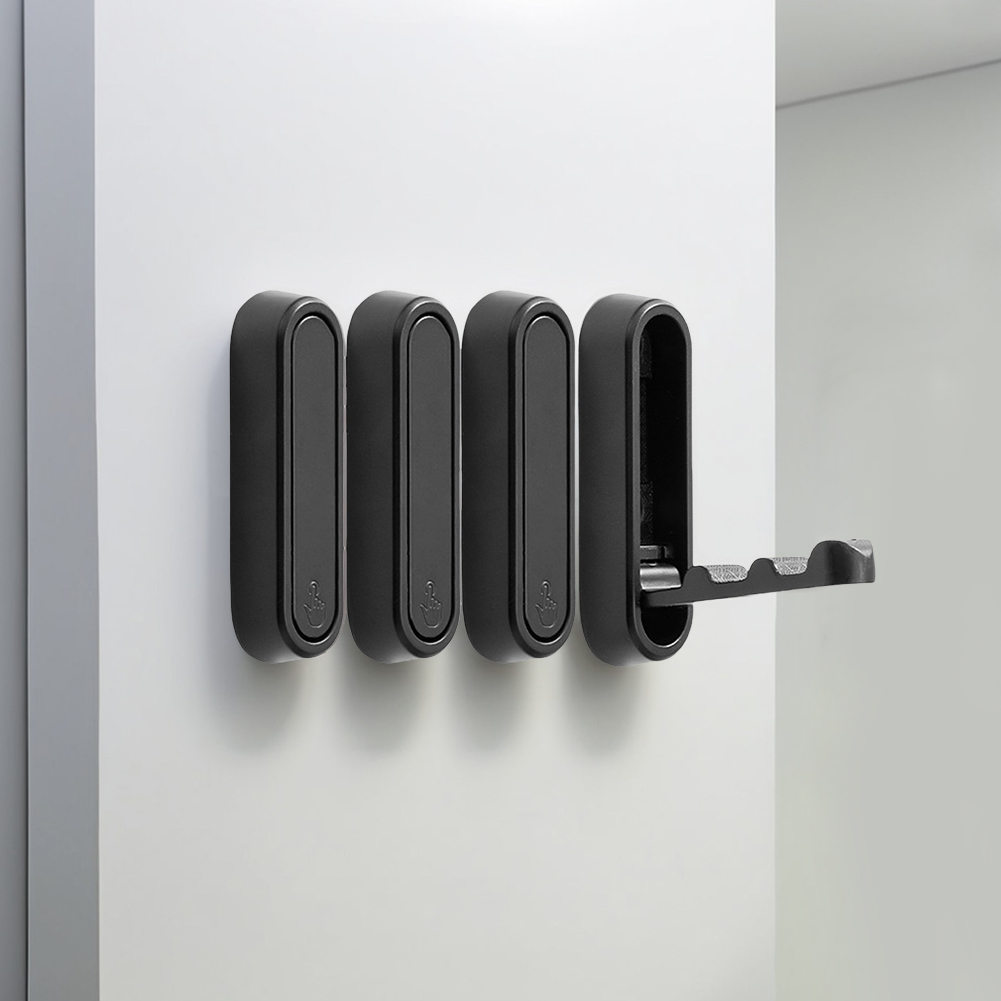 thumbnail image 1 of 4 pcs plegable gancho de pared aleación de zinc para toalla de toalla de toalla de toalla (negro), 1 of 8