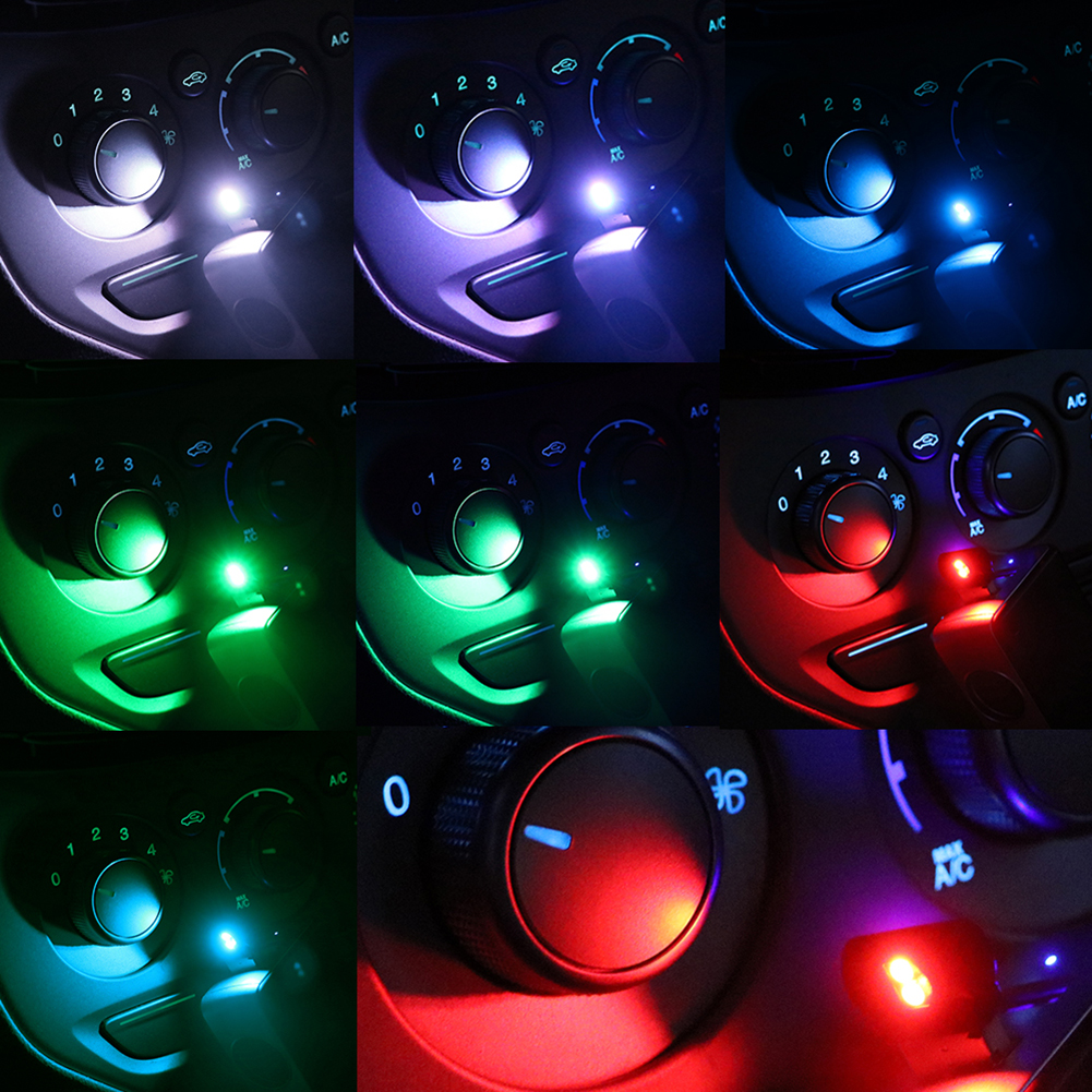 thumbnail image 5 of USB-C Atmósfera Lámpara ambiental 100lm Mini Tipo-C LED RGB Ambient Light 3W Auto USB Luz ambiental para Tesla Model S 3 x Y, 5 of 6