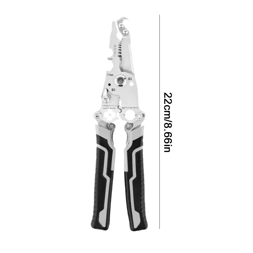 thumbnail image 2 of Herramienta de prensado de alicates cortador de cables plegable 18 en 1 (gris), 2 of 4