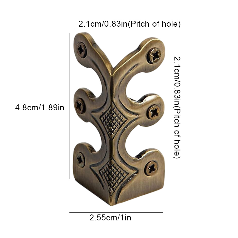 thumbnail image 2 of Protector de esquina de metal vintage protector de esquina de boquilla de esquina de hierro (bronce) 6pcs, 2 of 5