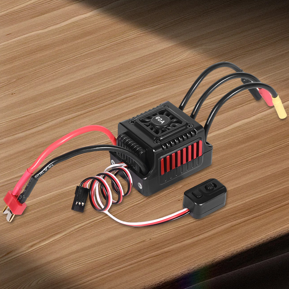 Controlador de velocidad eléctrica 60A 2-3S Motor impermeable sin escobillas ESC RC ESC SCHILLESS ESC RC Herramientas para camiones para automóviles RC 1/10 RC