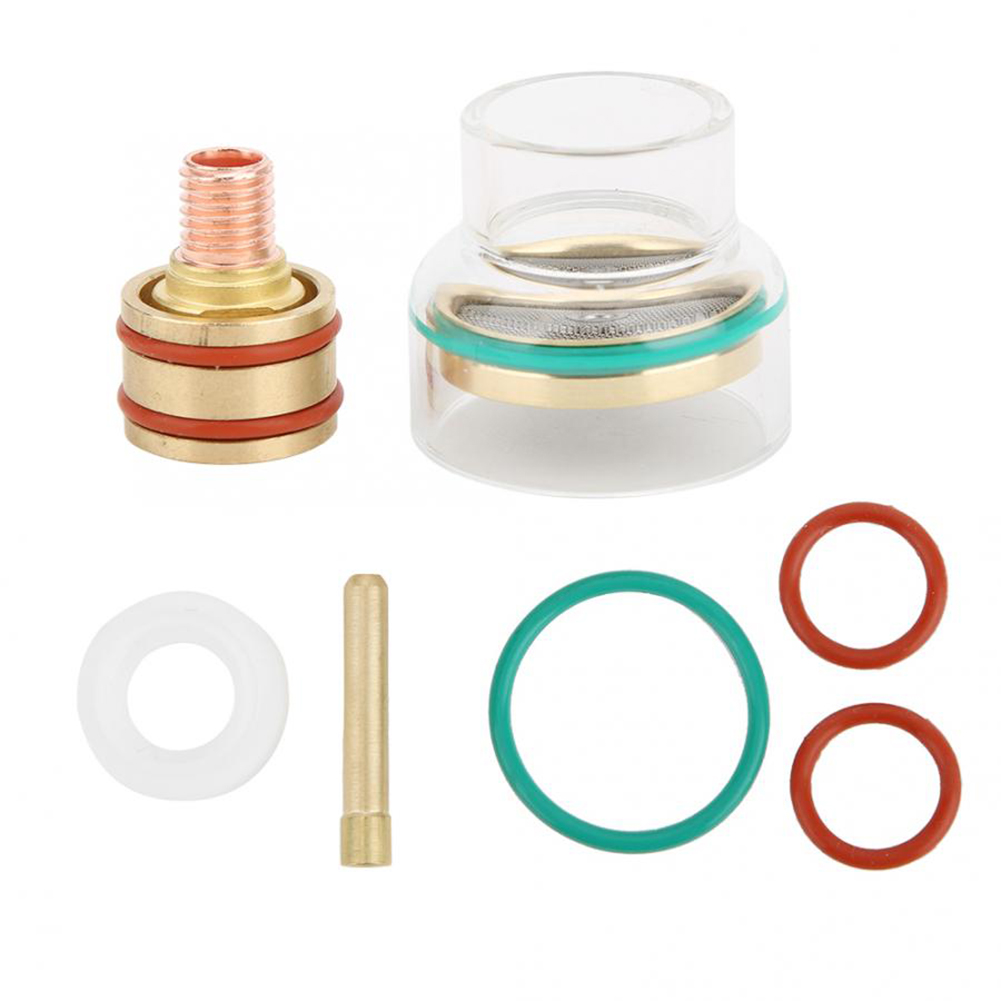 thumbnail image 3 of Accesorios de kit de antorcha de soldadura lente de gasoleta Colleta Copa de vidrio soldadores de soldadura kits de boquilla de copa TIG para WP-17/18/26, 3 of 8