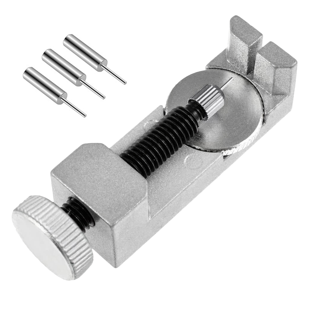 Ajuste de ajuste del kit de herramientas de reparación de la correa de reloj Pulsera de enlace de la correa del reloj Remover de correa con 3 reemplazo de alfileres adicionales para los relojeros