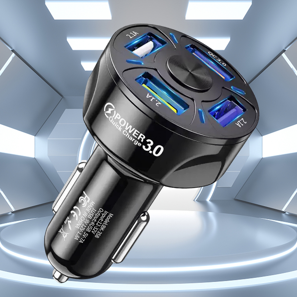 thumbnail image 1 of Adaptador de cargador de automóvil de 4 puertos CARGA RÁPIDA 35W APELADOR DE ACUERNO ACCESO ACCESORIOS DEL TELÉFONO DEL TELÉFONO DEL CELIZA QC 3.0, 1 of 2