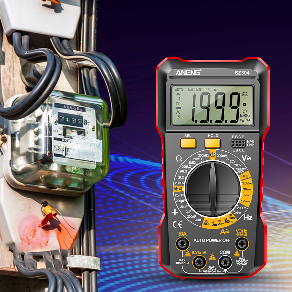 thumbnail image 5 of Digital multímetro Autocronización de resistencia a voltaje Multifunción Voltaje de voltaje Herramienta de prueba de OHM para verificación de diodos/transistores, 5 of 9