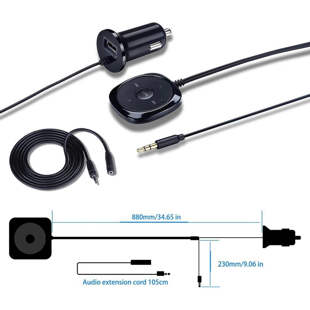 thumbnail image 3 of 3 receptores de música inalámbricos Bluetooth con adaptador AUX de 3.5 mm para coche, 3 of 9