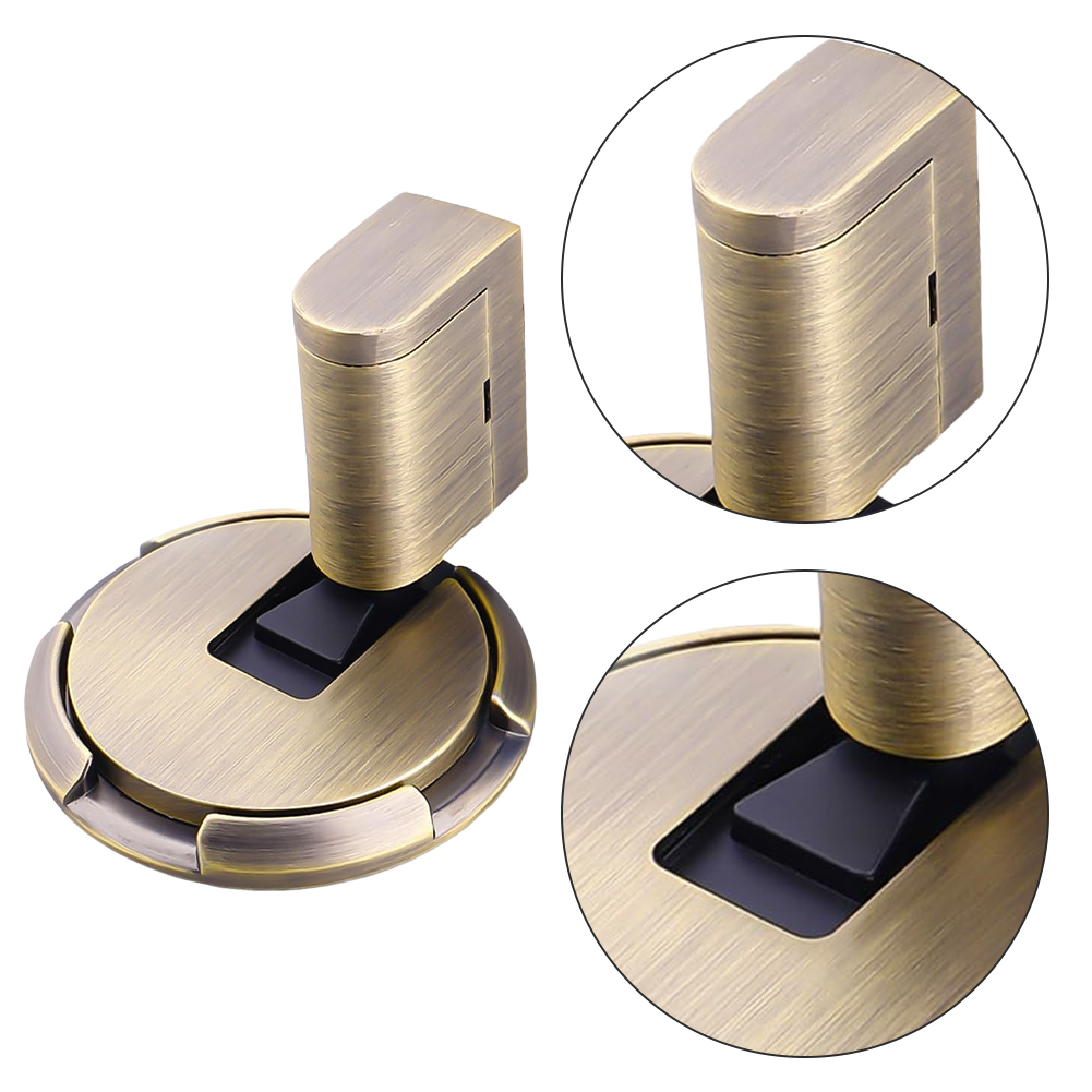 thumbnail image 3 of Tope de puerta de piso resistente para interiores Tope de puerta magnético a prueba de viento (bronce), 3 of 9