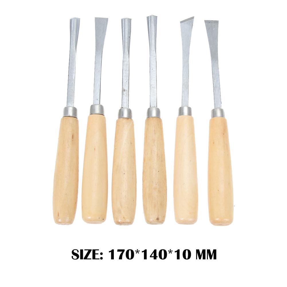 thumbnail image 2 of Juego de 6 cinceles manuales para tallado en madera, cortador de carpintería., 2 of 6