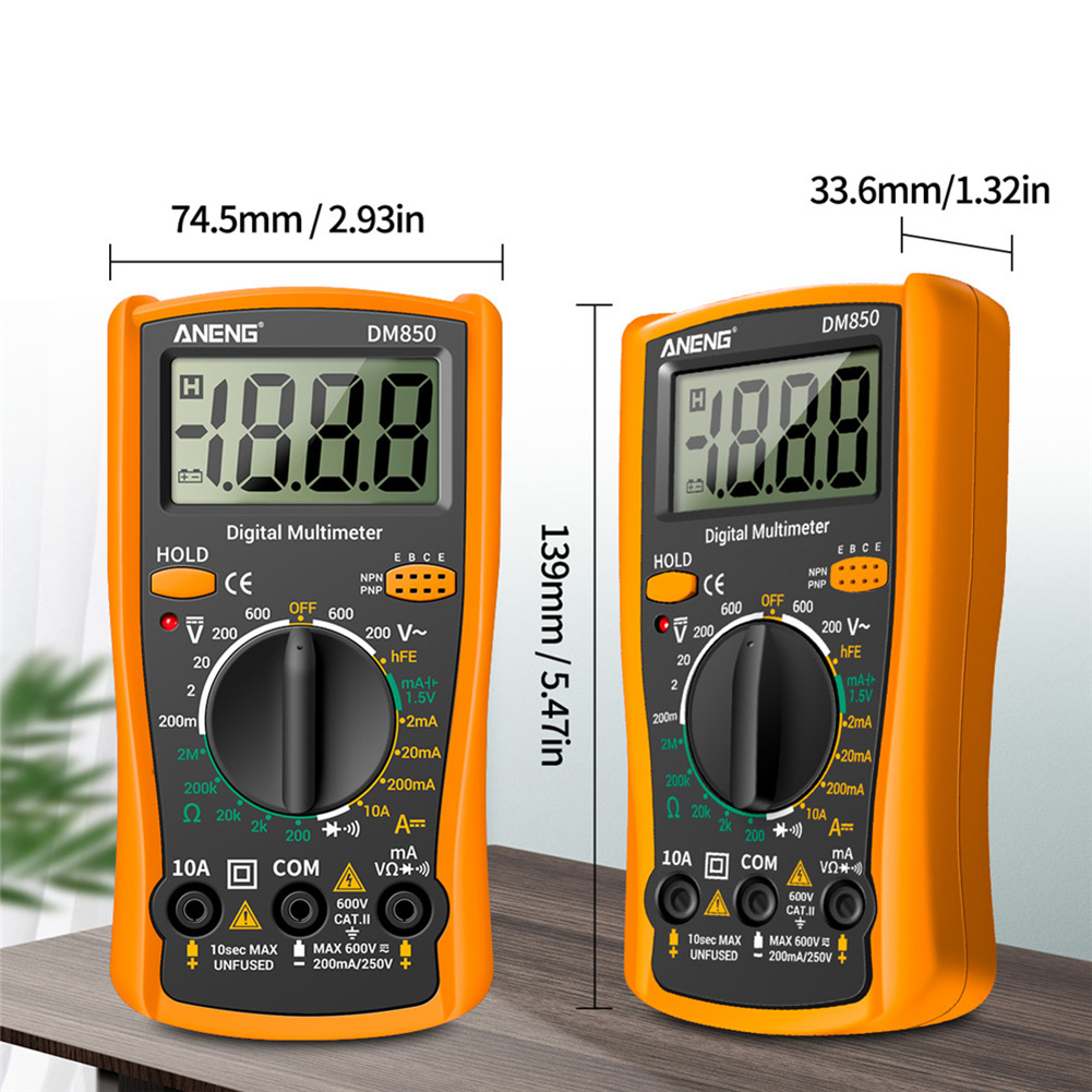 thumbnail image 2 of Voltaje Corriente Tester 2000 Conds Digital multímetro Voltímetro Américo Medidor Portable ThermoCouple LCD Backlight, 2 of 9