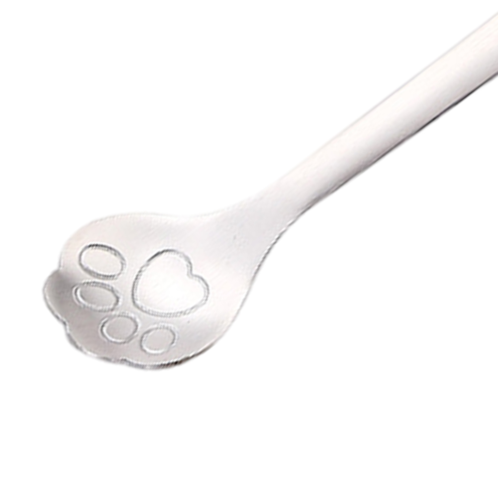 thumbnail image 3 of PAW SPOON CAT CAPA DE TEA DE ACERO ACERADO DE ACERADO COMENTO CAFÉ PLATA, 3 of 3