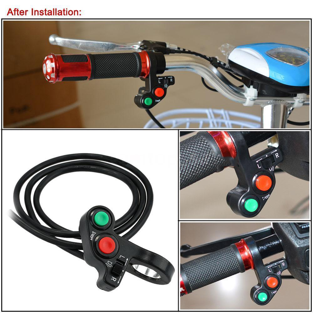 thumbnail image 5 of Interruptor de luz de encendido/apagado para intermitentes de manillar de motocicleta ATV y bicicleta de 2,1 cm (7/8 pulgadas), 5 of 9