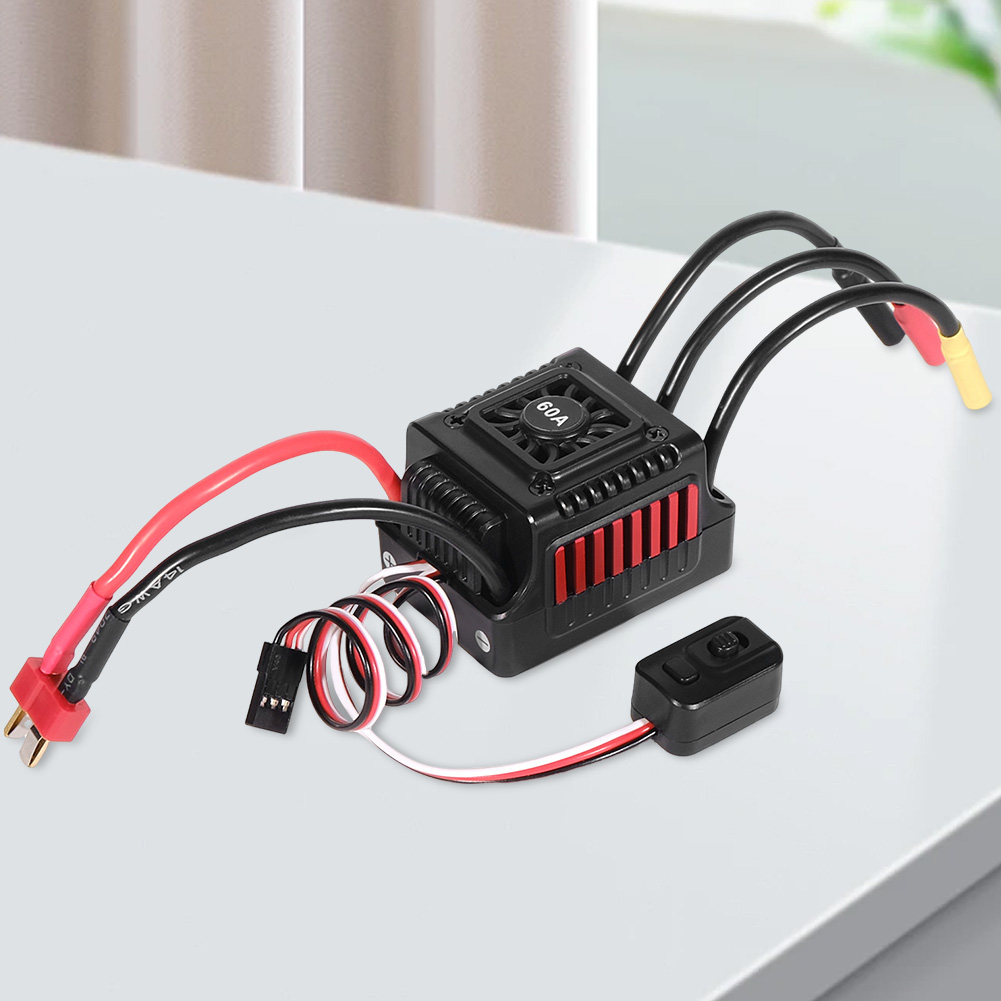 thumbnail image 4 of Controlador de velocidad eléctrica 60A 2-3S Motor impermeable sin escobillas ESC RC ESC SCHILLESS ESC RC Herramientas para camiones para automóviles RC 1/10 RC, 4 of 9