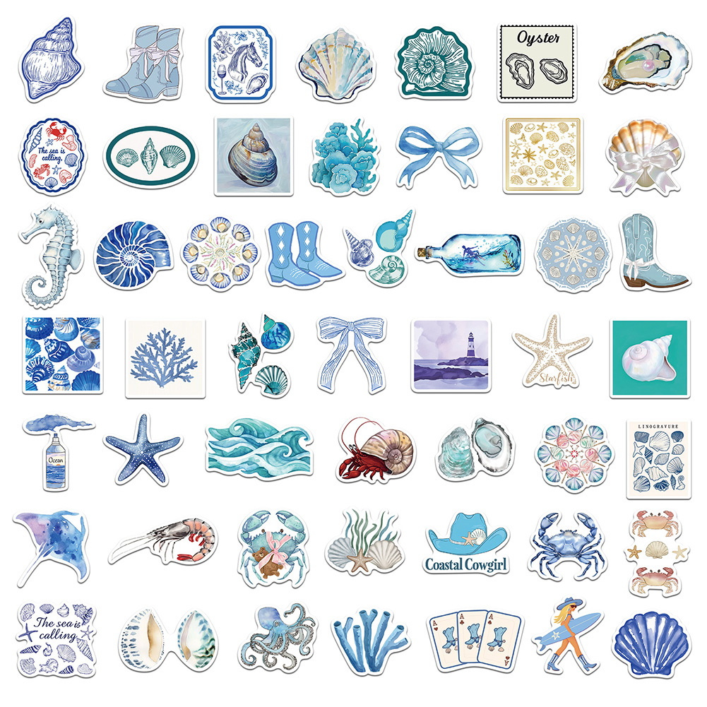 thumbnail image 5 of Calcomanías de chicas costeras calcomanía de vinilo de playa oceánica para botella de teléfono portátil 50 pcs, 5 of 7