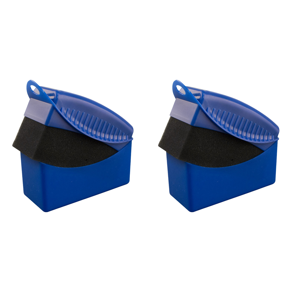 thumbnail image 1 of Neumáticos encerado pulido limpieza toallita aplicador de revestimiento de coche almohadilla azul 2 piezas, 1 of 6