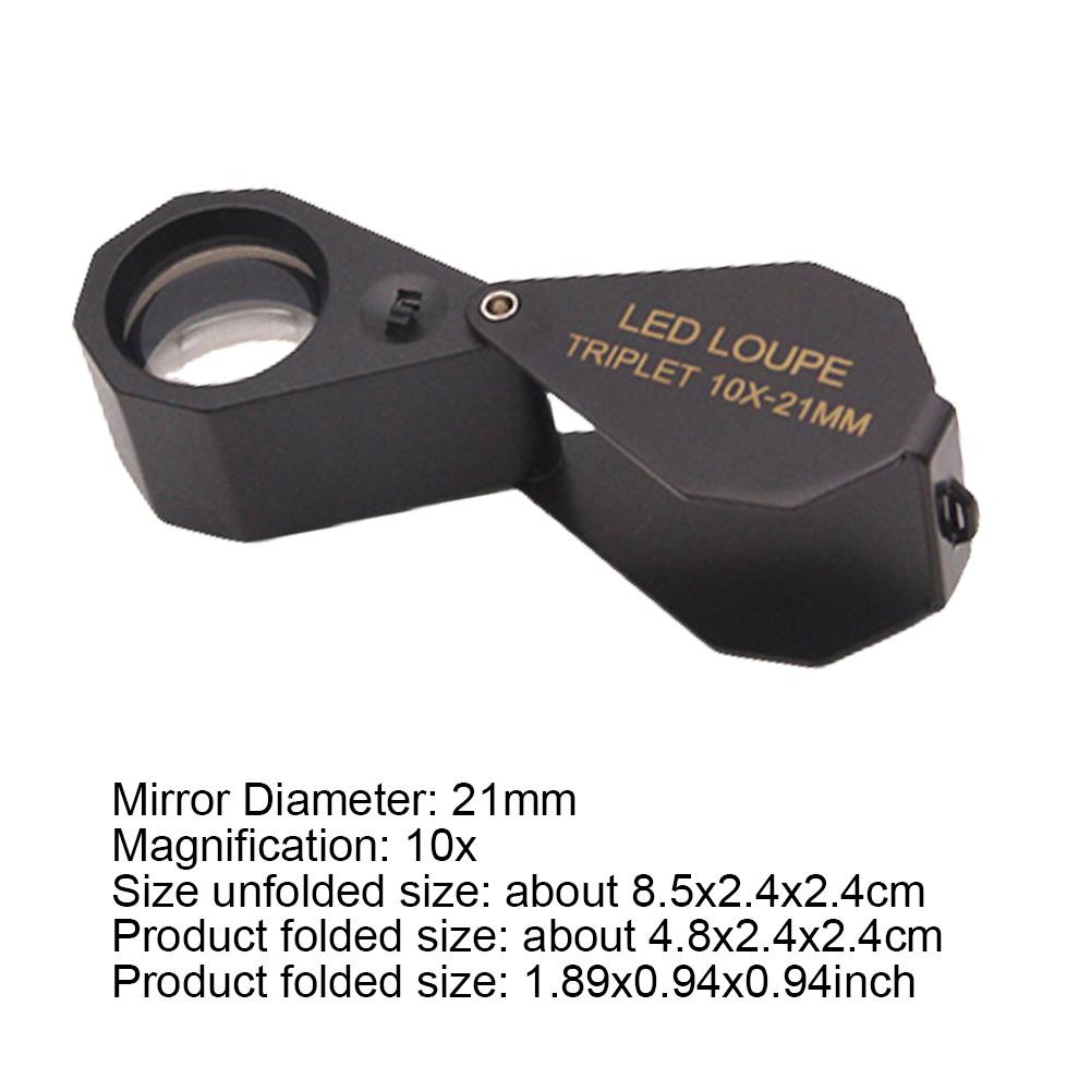 thumbnail image 2 of 10x 20x 30x 40x Joyeros iluminados Lupa Lupa con luz LED plegable Plegado de lupa de lupa de lupa lupa lupa ocular para gemas Monedas de joyería Estampas, etc., 2 of 8