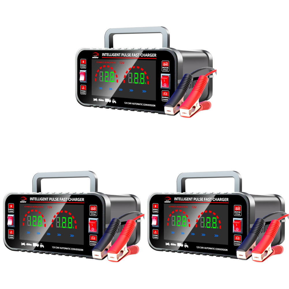 Cargador de batería de automóvil de 12V/24 V 150W Reparación de pulso inteligente Cargador rápido (UE)