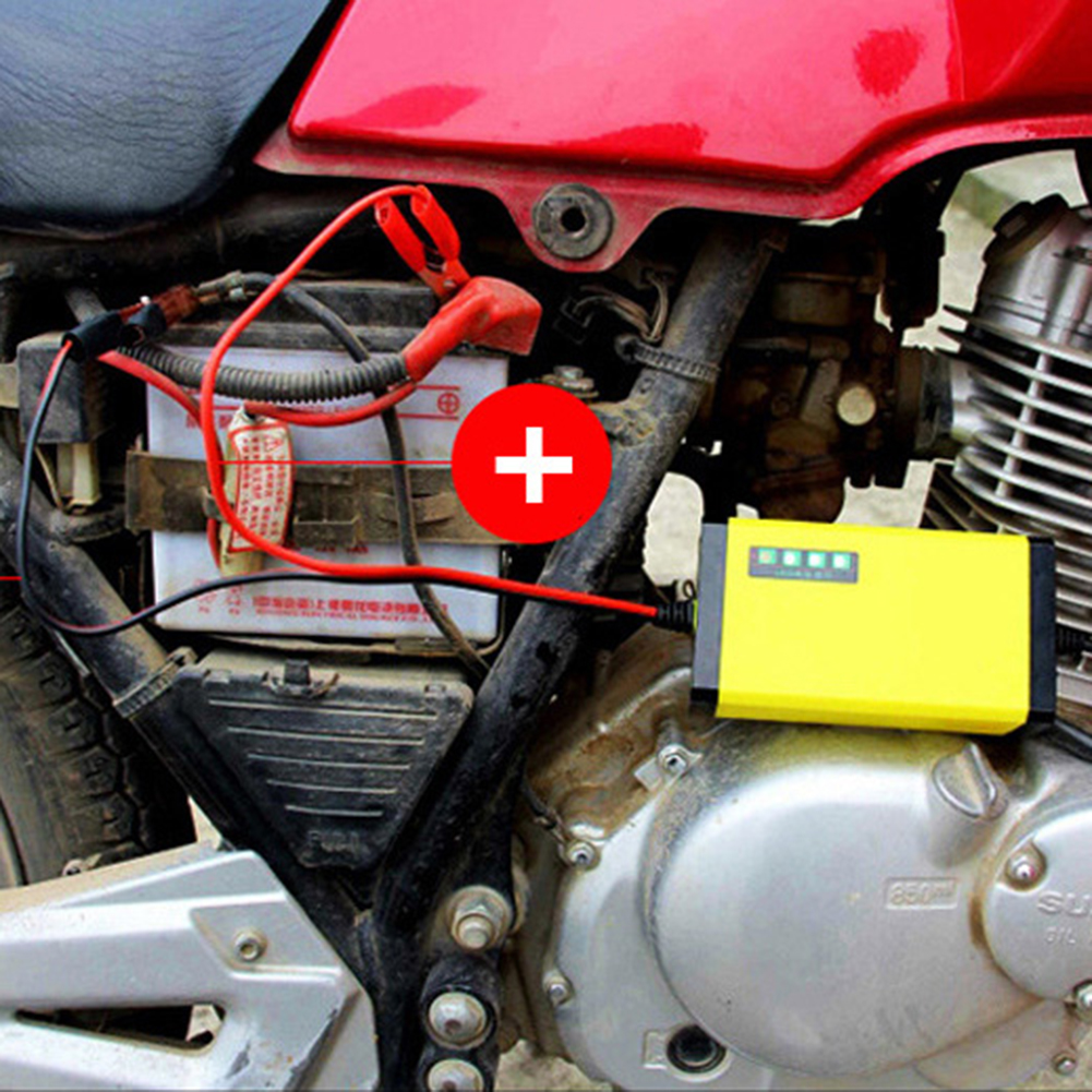 2 cargadores de batería de 12 V 2 A para coche y motocicleta con pantalla LED (EE. UU.)