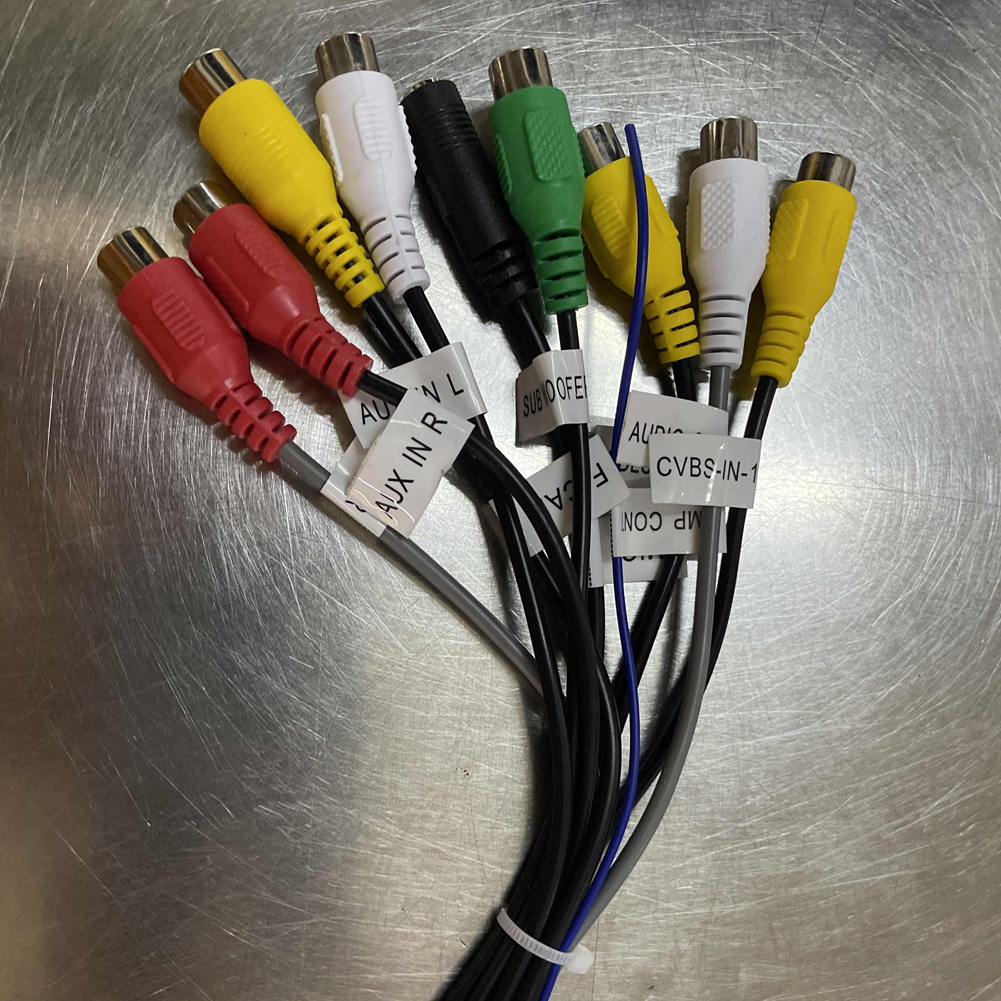 thumbnail image 2 of Cable de adaptador estéreo de automóvil de 20 pinchores 6x 3.5 mm RCA enchufes conector de cable, 2 of 9