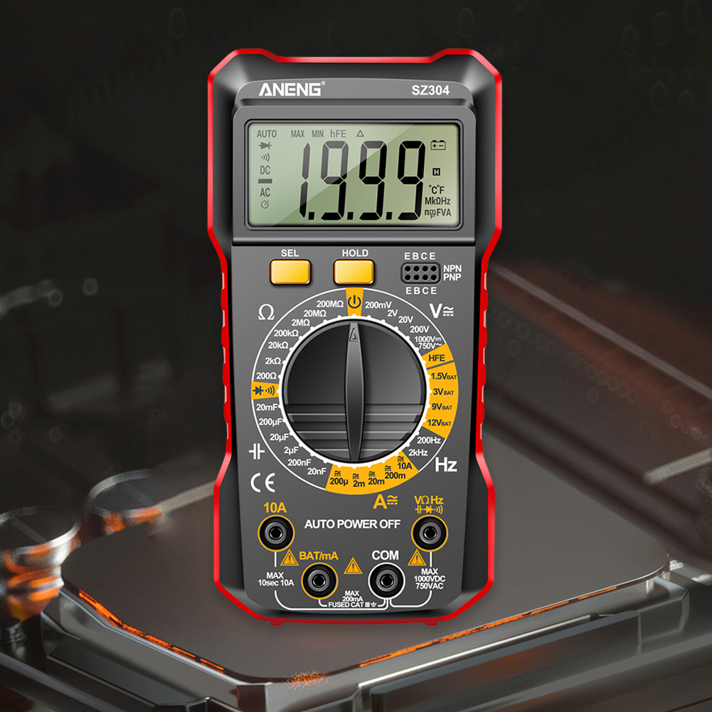 thumbnail image 1 of Digital multímetro Autocronización de resistencia a voltaje Multifunción Voltaje de voltaje Herramienta de prueba de OHM para verificación de diodos/transistores, 1 of 9