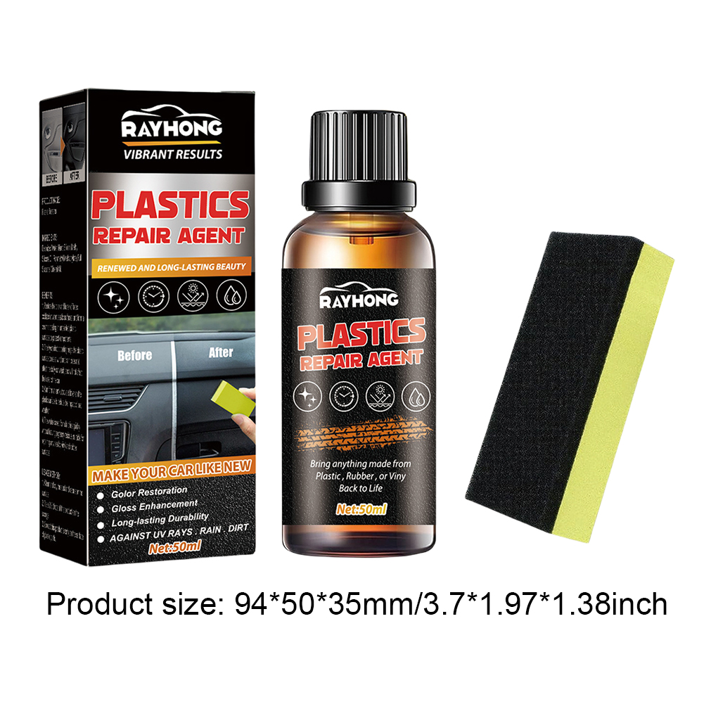 thumbnail image 2 of Restaurador de plástico para coche, agente de limpieza para reacondicionamiento de coche, color negro, 50ml, 2 of 6