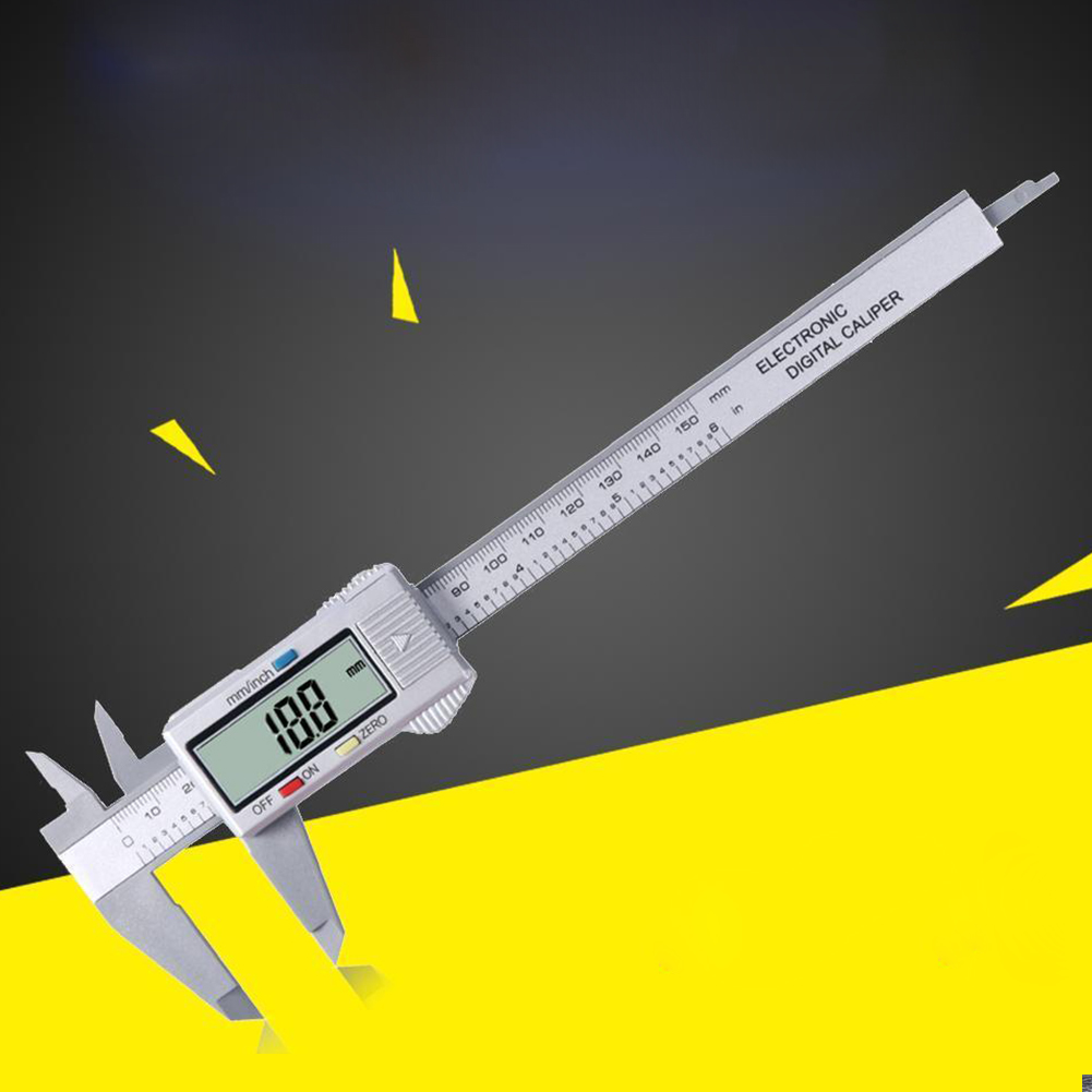 Micrómetro de calibrador de calibrador de calibrador vernier de fibra de carbono de carbono de 150 mm LCD