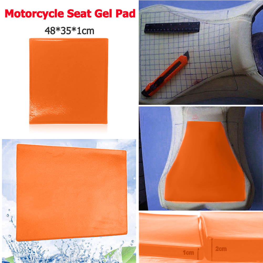 thumbnail image 4 of Almohadilla de gel para asiento de motocicleta, amortiguador, cojín naranja (48 x 35 x 1 cm), 4 of 9