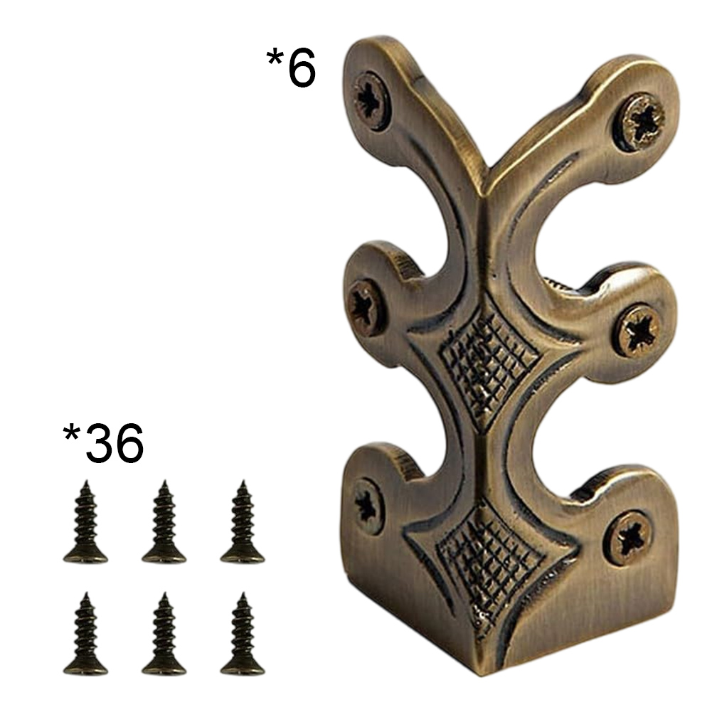 thumbnail image 3 of Protector de esquina de metal vintage protector de esquina de boquilla de esquina de hierro (bronce) 6pcs, 3 of 5