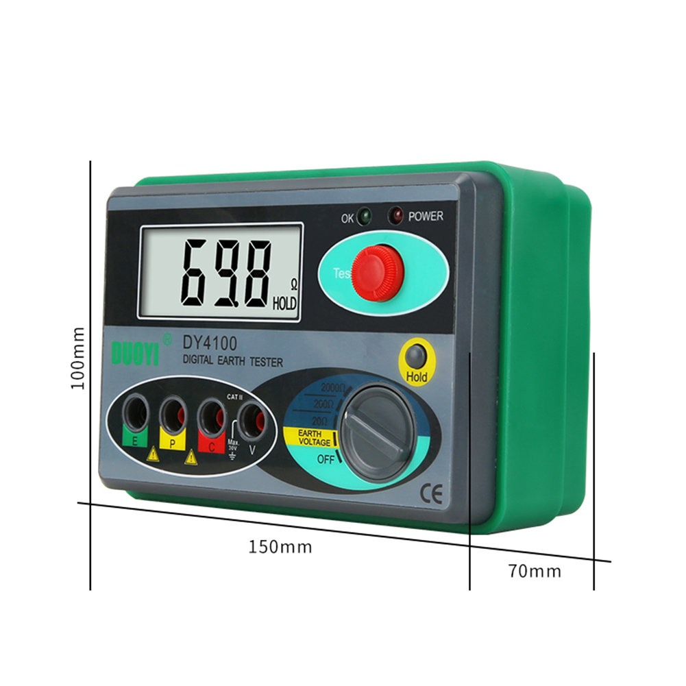 thumbnail image 2 of Medidor de tierra aislamiento Resistencia de la Tierra 0-2000 ohmios Tester Digital Megohmmeter Medición Instrumentos eléctricos, 2 of 9