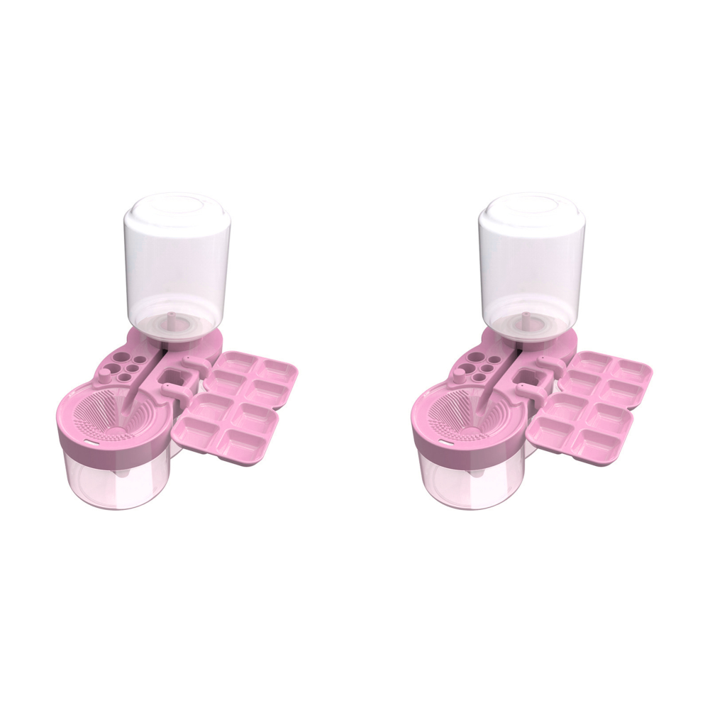 thumbnail image 1 of Máquina de limpieza de pinceles con botón de drenaje para adultos, niños, artistas, color rosa, 1 of 9