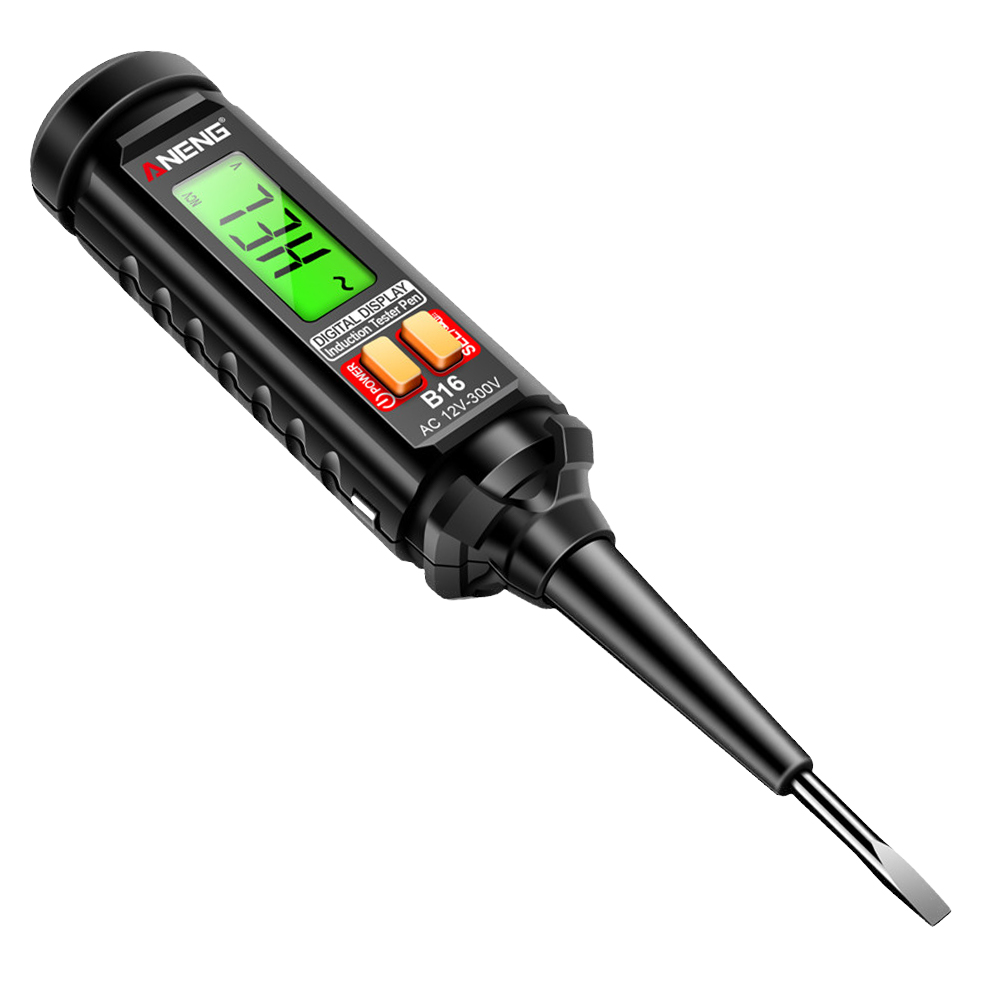 thumbnail image 1 of Detector AC 12V-300V Voltaje sin contacto Probador de cables vivos de lápiz eléctrico digital, 1 of 8