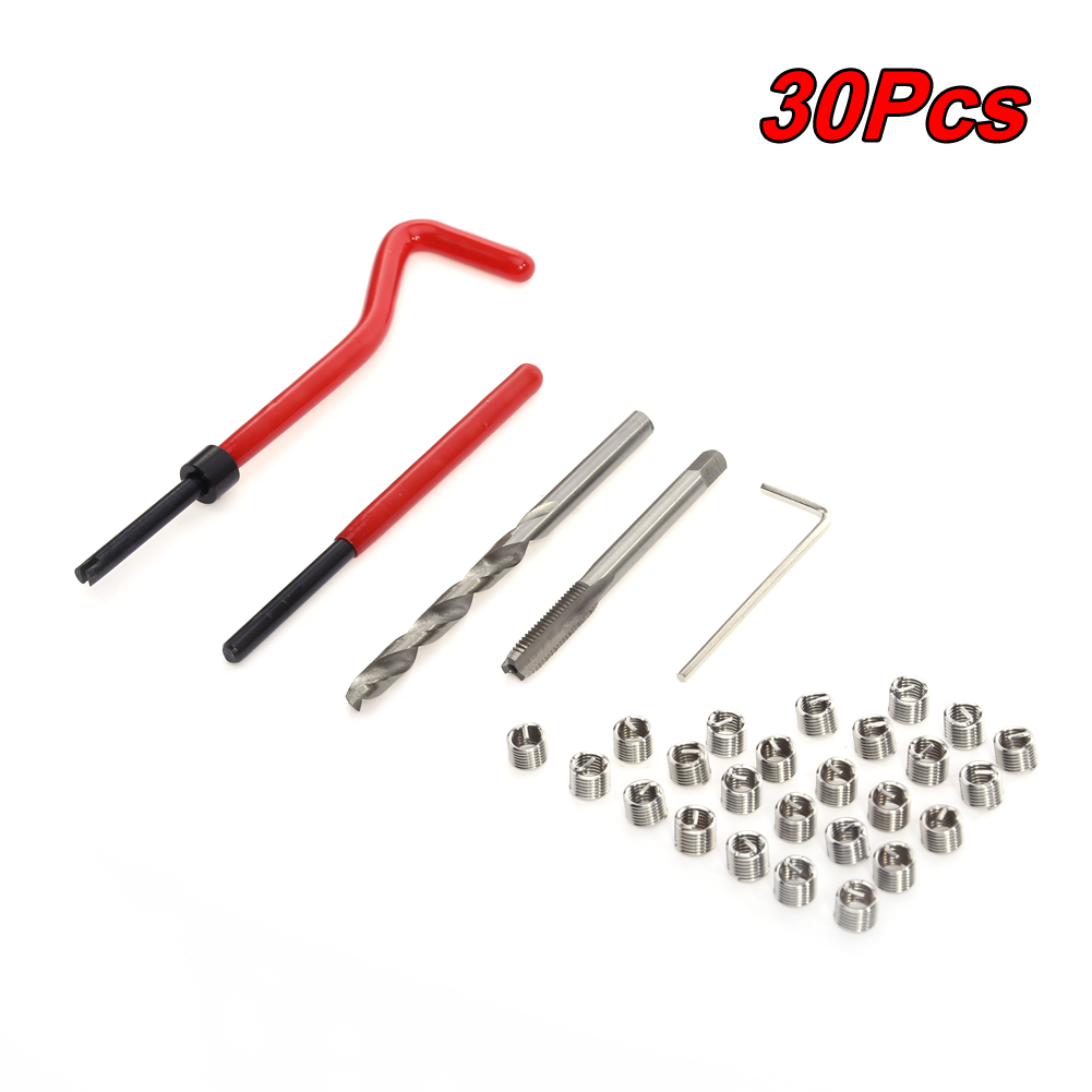 thumbnail image 2 of Kit de 30 insertos de reparación de roscas M6 x 1,0 compatible con herramientas de bobina Pro para coche, 2 of 9