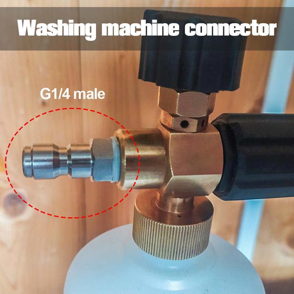 thumbnail image 1 of Conector de boquilla de espuma de lavadora de automóvil 1/4 boquilla de conexión de conexión rápida + g1/4 / + g1/8 masculino para agua lanza de espuma de nieve de cañón de espuma, 1 of 4