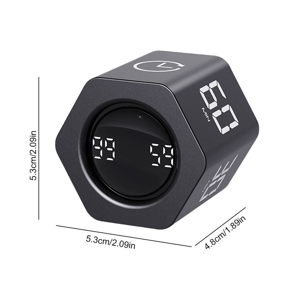 thumbnail image 4 of Temporizador productividad Cubo Sensor de gravedad Flip 5 Tiempo preestablecido Negro Digital, 4 of 6