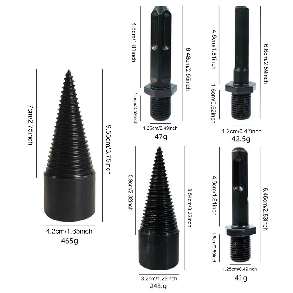 thumbnail image 2 of Broca para leña de 32 + 42 mm, broca para conos de tornillo divisor de madera para taladro percutor, 2 of 4