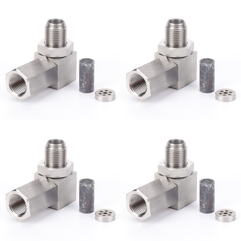 Mini catalizador O2 Adaptador 90 grados P0420 P0430 O2 Sensor de oxígeno Eliminador