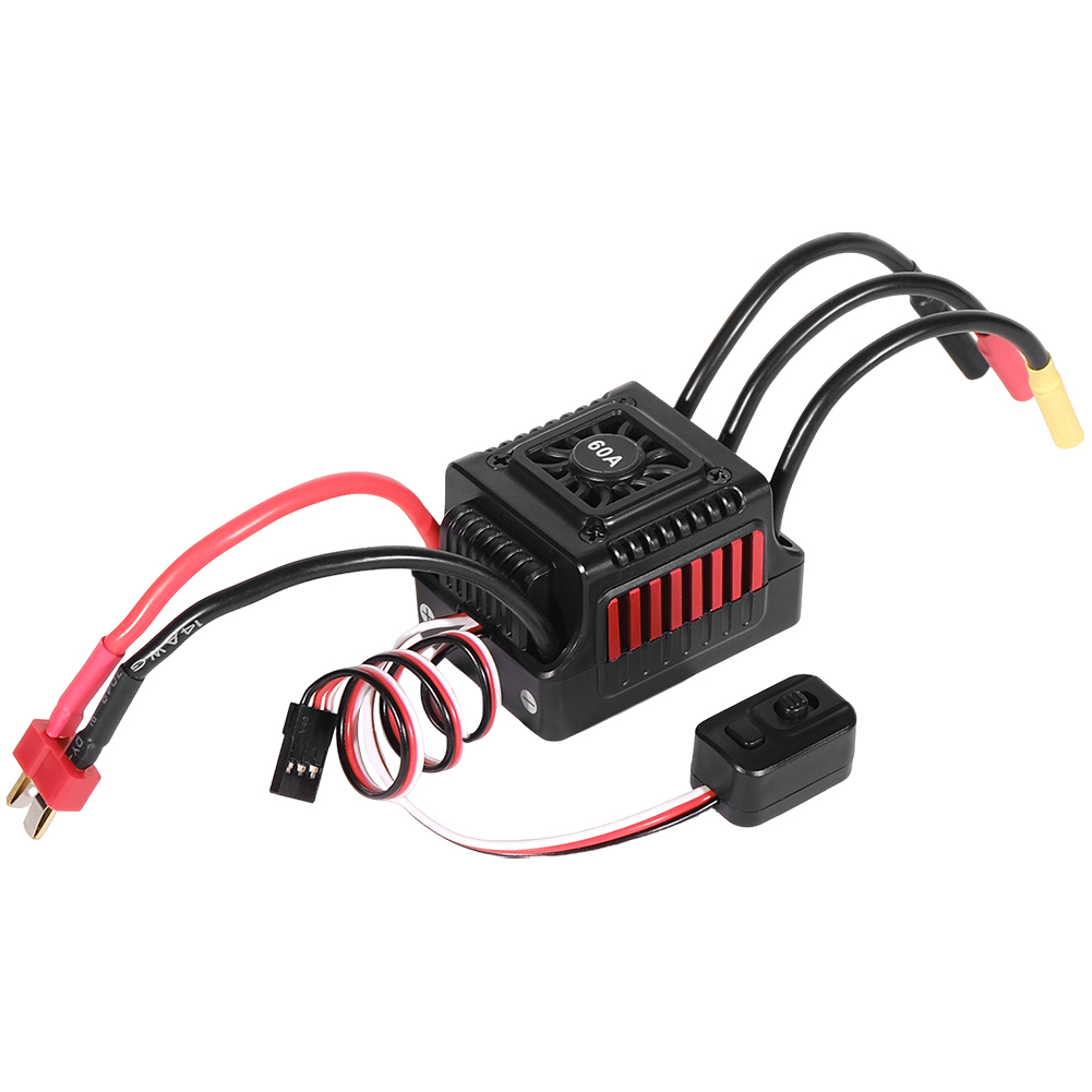 thumbnail image 3 of Controlador de velocidad eléctrica 60A 2-3S Motor impermeable sin escobillas ESC RC ESC SCHILLESS ESC RC Herramientas para camiones para automóviles RC 1/10 RC, 3 of 9