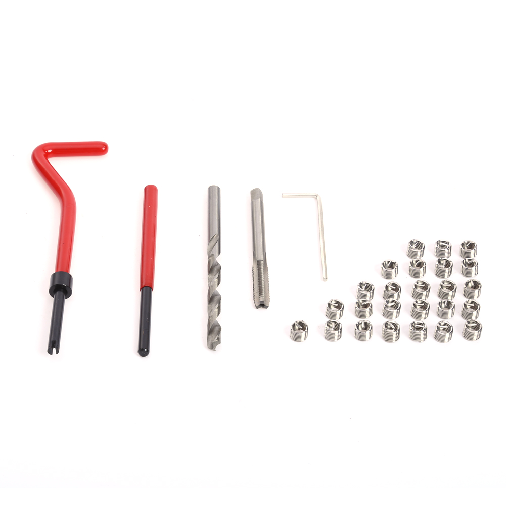 thumbnail image 3 of Kit de 30 insertos de reparación de roscas M6 x 1,0 compatible con herramientas de bobina Pro para coche, 3 of 9