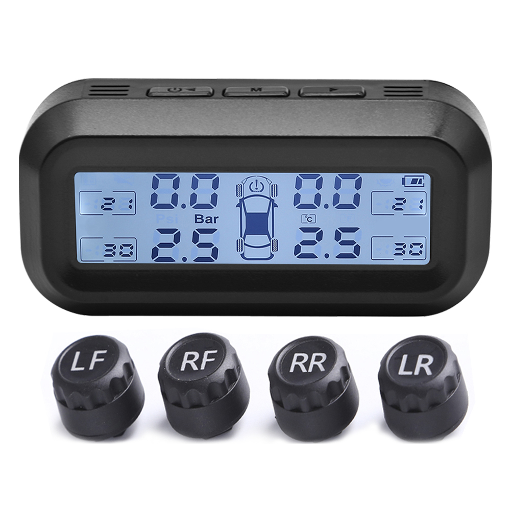 thumbnail image 1 of Solar TPMS AN-10C LCD Pantalla digital Digital Monitoreo de la presión del neumático Sistema de alarma Sistema de monitor de piezas de reemplazo automático, 1 of 9