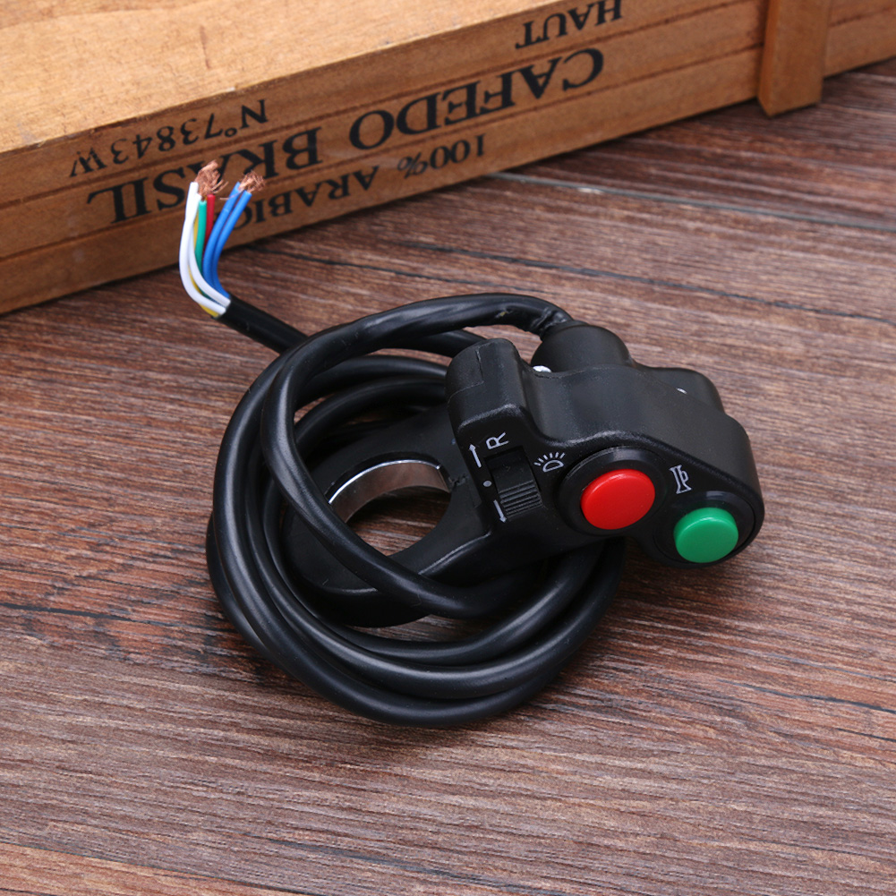 Interruptor de luz de encendido/apagado para intermitentes de manillar de motocicleta ATV y bicicleta de 2,1 cm (7/8 pulgadas)