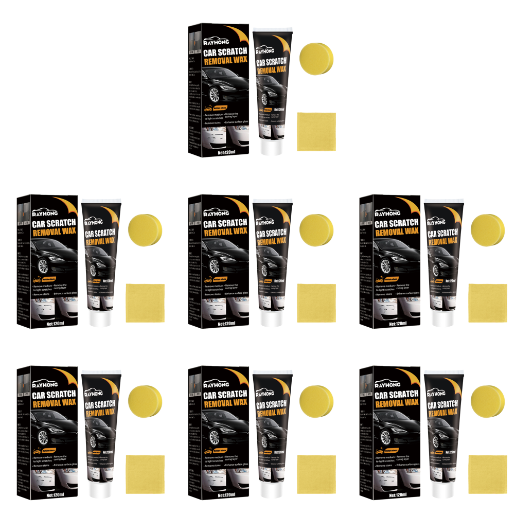 thumbnail image 1 of Removedor de arañazos, cera para coche de 120ml, restaurador de pintura de esmalte automático resistente al agua con esponjas, 1 of 9