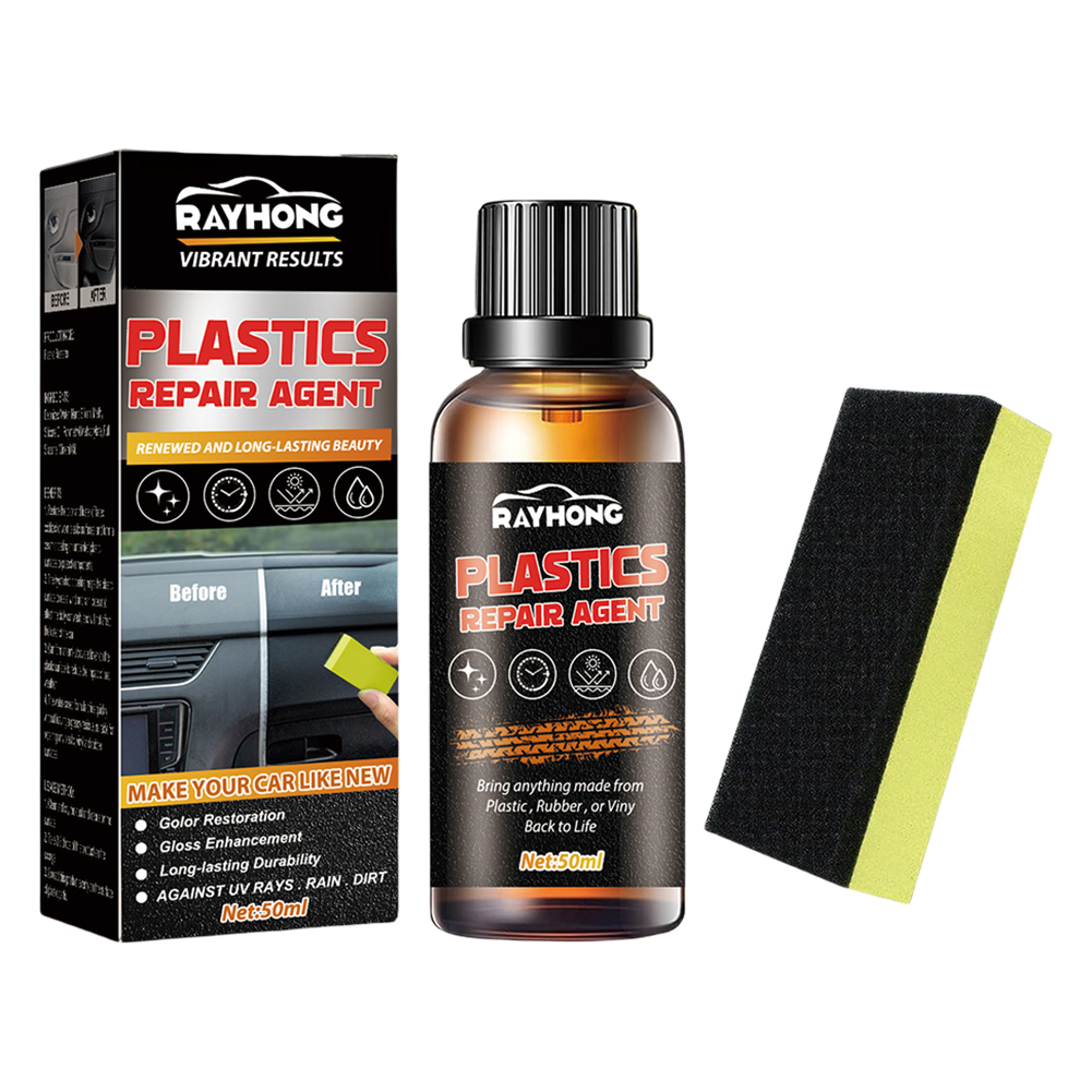 thumbnail image 1 of Restaurador de plástico para coche, agente de limpieza para reacondicionamiento de coche, color negro, 50ml, 1 of 6