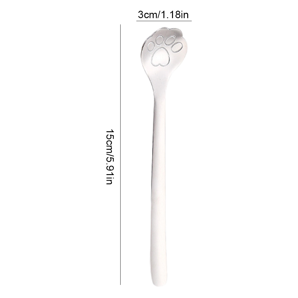 thumbnail image 2 of PAW SPOON CAT CAPA DE TEA DE ACERO ACERADO DE ACERADO COMENTO CAFÉ PLATA, 2 of 3