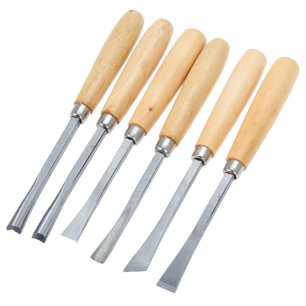 thumbnail image 1 of Juego de 6 cinceles manuales para tallado en madera, cortador de carpintería., 1 of 6